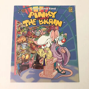 Vintage 1996 Pinky and The  Brain Look and Find Book Warner Bros Softcover